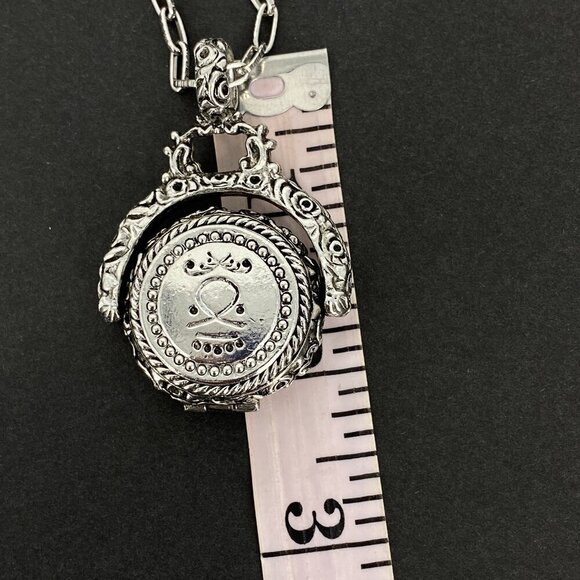 Goldette Hieroglyphic VTG Locket Spinner Pendent Fob - Picture 8 of 11